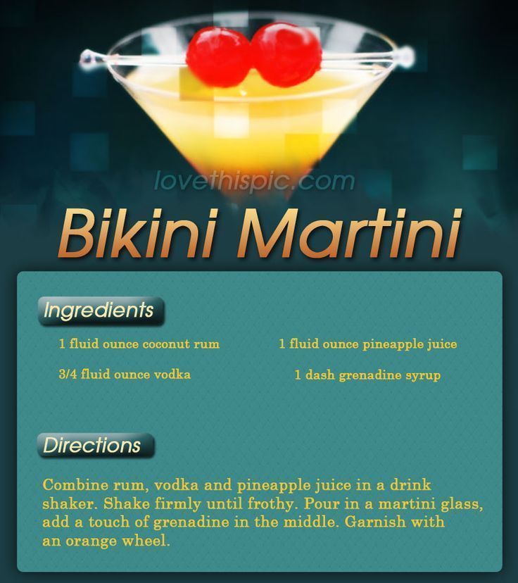 Stopper reccomend Bikini martini recipe
