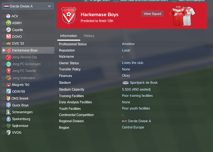 Amateur clubs in football manager 2018