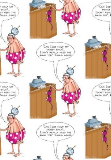 Old lady cartoon bikini