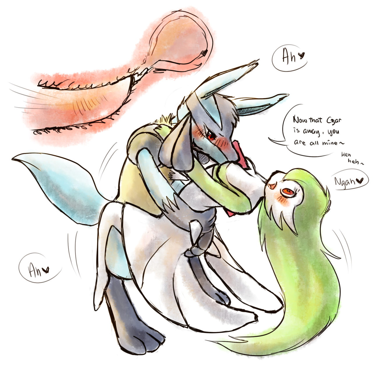 Threesome with lucario gardevoir