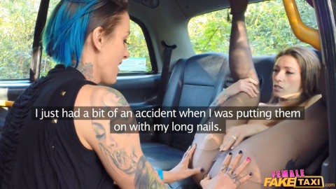Female fake taxi busty tattooed drivers